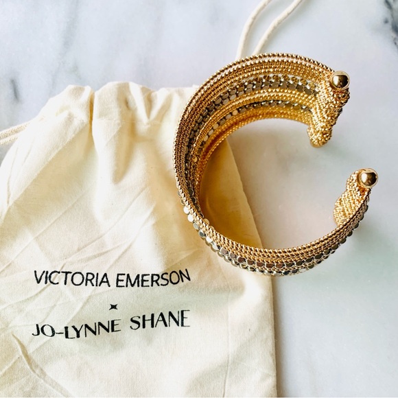 Victoria Emerson Gold Multi Strand Open Cuff Bracelet - Picture 4 of 12